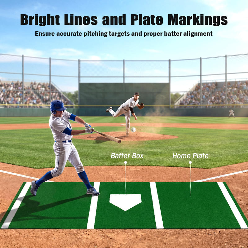 Load image into Gallery viewer, Goplus 10x3.8 ft Baseball Batting Mat with 15 mm Turf for Indoor Outdoor Training
