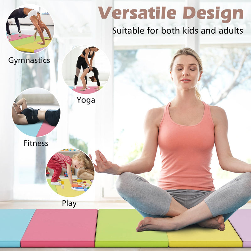 Load image into Gallery viewer, Goplus Gymnastics Mat, 6.6&#39;x2.5&#39; 5-Panel Folding Tumbling Mat w/Carrying Handles
