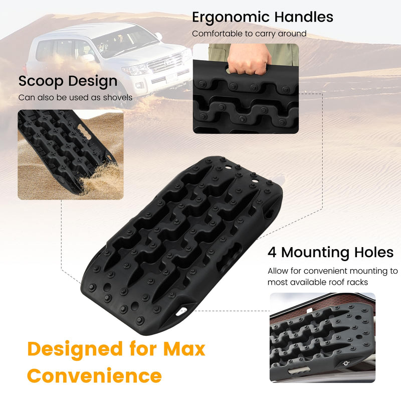 Load image into Gallery viewer, Goplus Off-Road Traction Boards, 2 PCS 4WD Large Recovery Traction Tracks Mats
