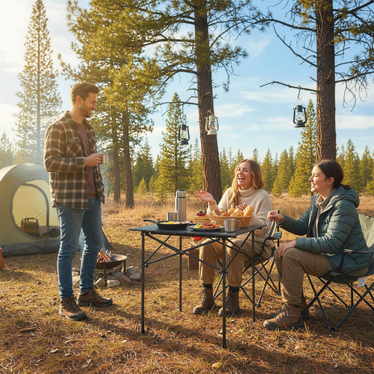 Goplus Outdoor Folding Camping Table with Snap-Together Design & Carrying Bag