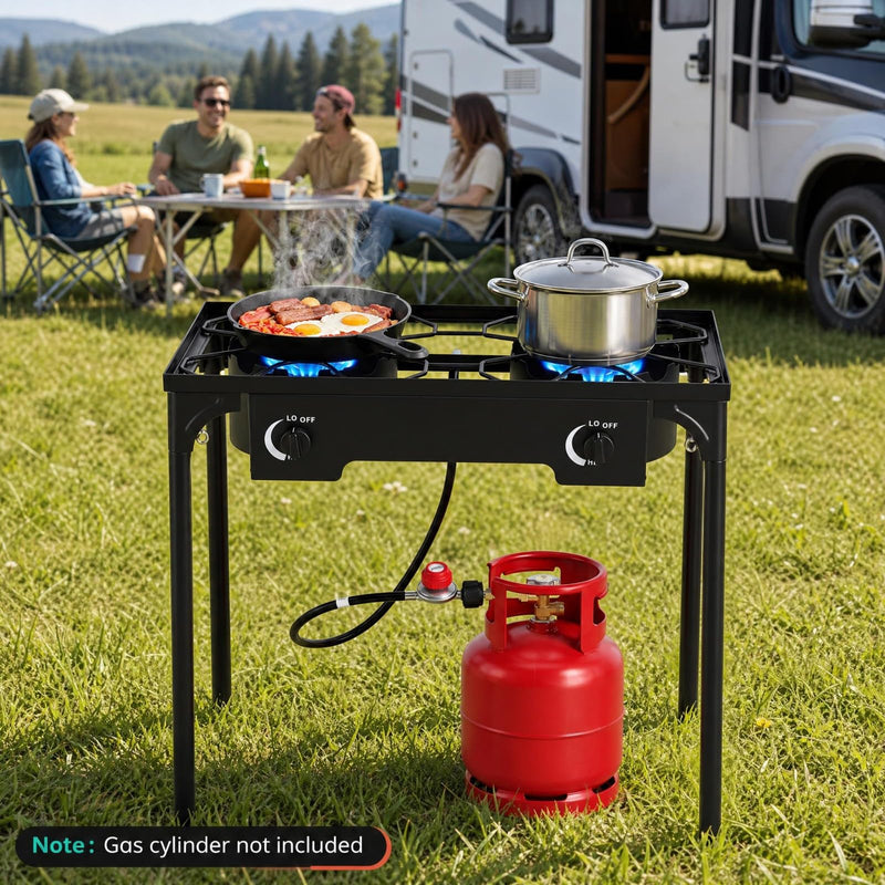 Load image into Gallery viewer, Goplus Outdoor Dual Burner Gas Stove | 160,000 BTU High Pressure
