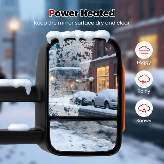 Goplus Power Heated Tow Mirrors Compatible with 2007-2012 Chevy Silverado GMC Sierra
