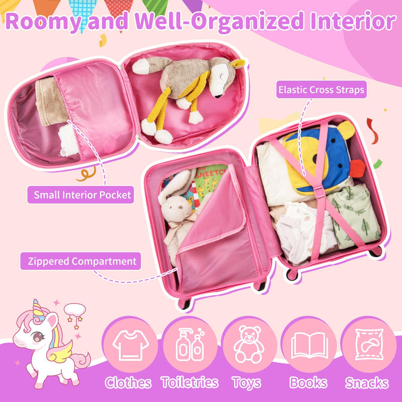 Load image into Gallery viewer, 2 PCS Kid Luggage Set With Spinner Wheels for Children Boys Girls-Pink
