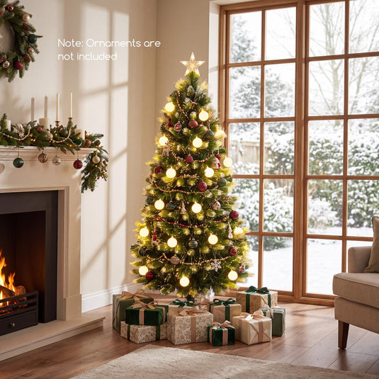 Goplus 5ft Pre-Lit Fiber Optic Christmas Tree with 8 Lighting Modes & Star Tree Topper
