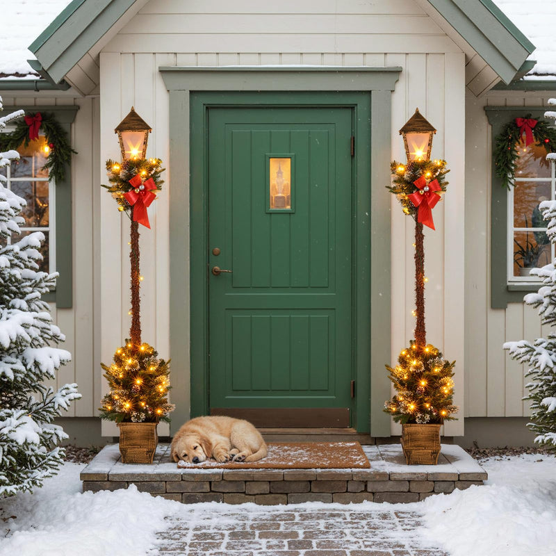 Load image into Gallery viewer, Goplus 6.1 FT Christmas Pre-lit Street Lamp | Holiday Lamp Post w/LED Lights
