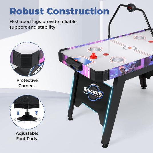 Goplus Air Hockey Arcade Game Table with Digital LED Scoreboard for Home Office