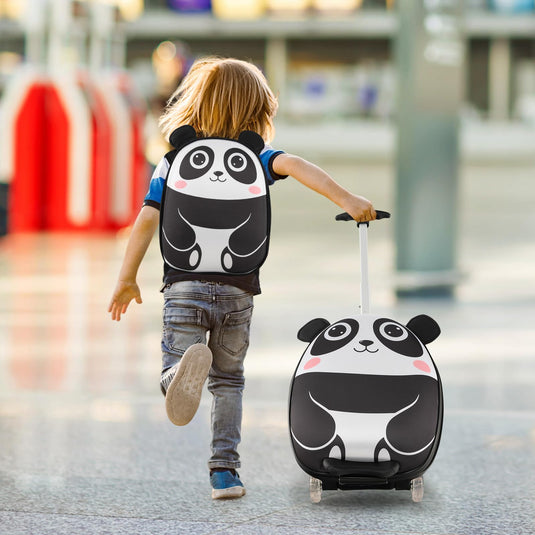 Goplus 2PC Kids Carry On Luggage Set, 16" Rolling Suitcase & 12" Backpack