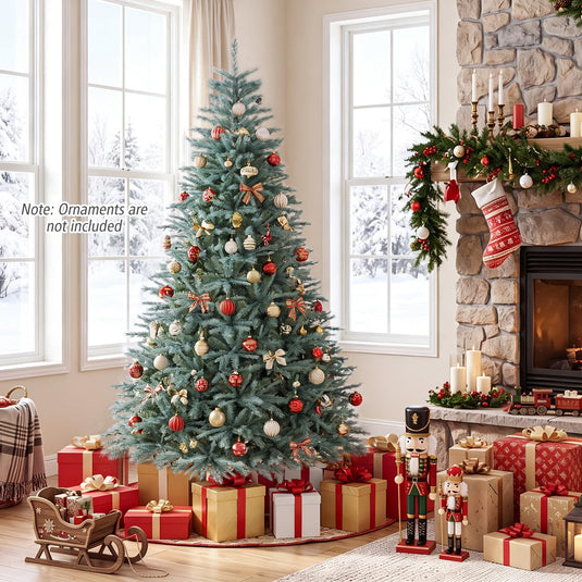 Goplus 6ft/7ft/8ft Artificial Spruce Christmas Tree with Lush Branch Tip | Indoor Holiday Decoration Tree for Home Office Party