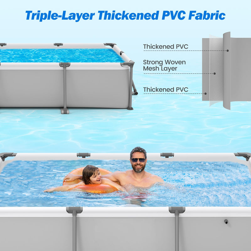 Load image into Gallery viewer, Goplus 10&#39; x 6.8&#39; x 26&quot; Rectangle Metal Frame Above Ground Swimming Pool
