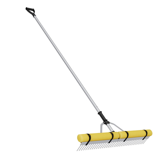 Goplus 36 Inch Pond Rake, Floating Lake Weed Rake Aluminum Collapsible Rake W/ Extension Handle