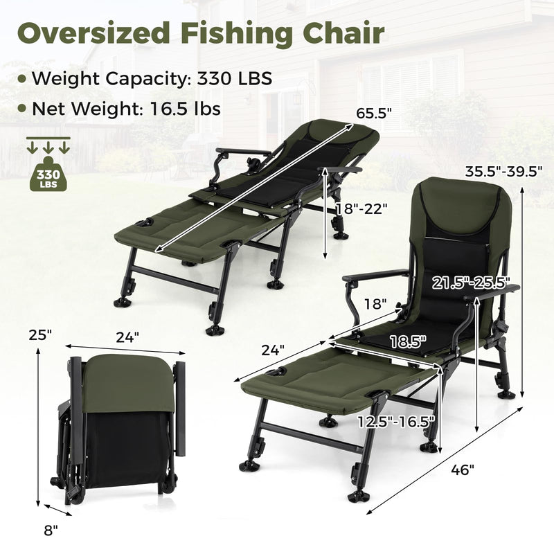 Load image into Gallery viewer, Goplus Oversized Foldable Fishing Chair for Adults with Detachable Footrest
