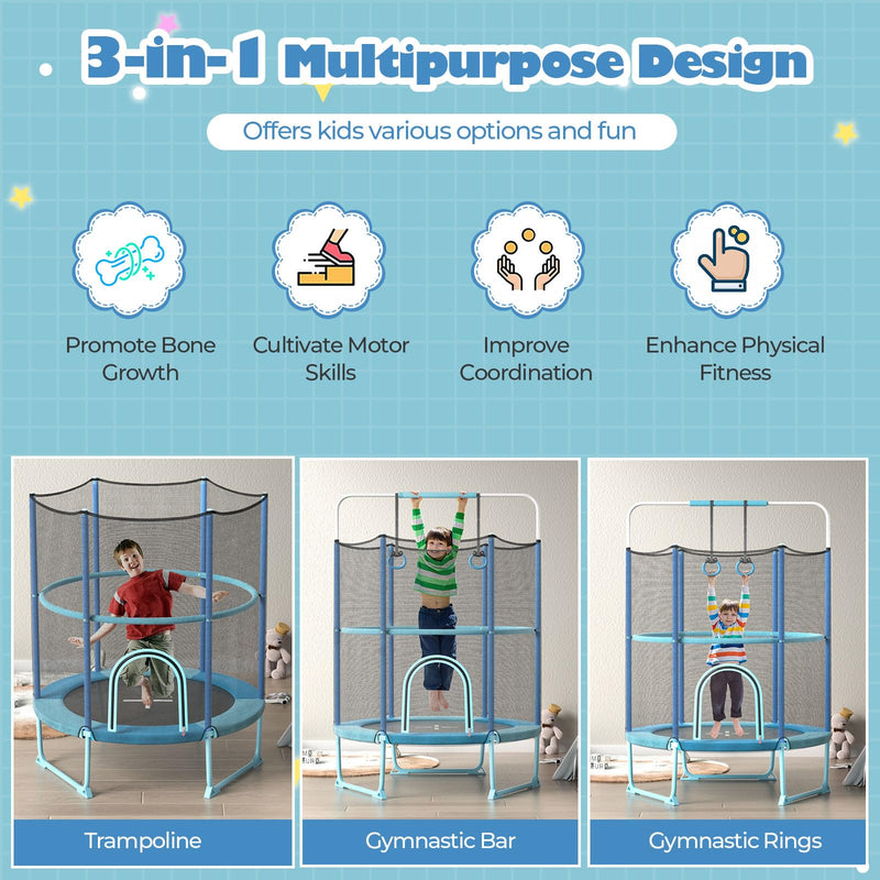 Load image into Gallery viewer, Goplus 60&#39;&#39; Trampoline for Kids, 3-in-1 Toddler Trampoline
