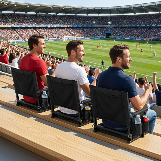 Goplus 2 Pack Stadium Seats for Bleachers with Back Support & Cup Holders