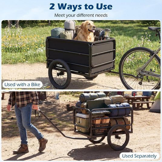 Goplus Bike Cargo Trailer Heavy-Duty Bicycle Wagon Cart(70.5
