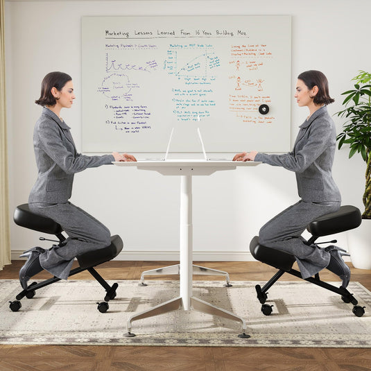 Goplus Upholstered Kneeling Chair with 4 Lockable Universal Wheels