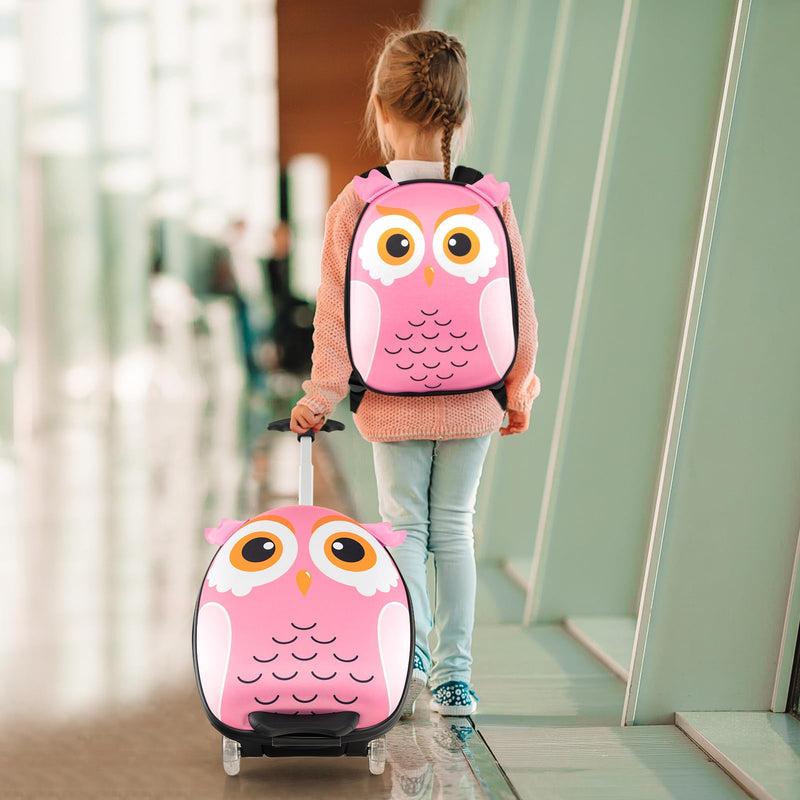 Load image into Gallery viewer, Goplus 2PC Kids Carry On Luggage Set, 16&quot; Rolling Suitcase &amp; 12&quot; Backpack
