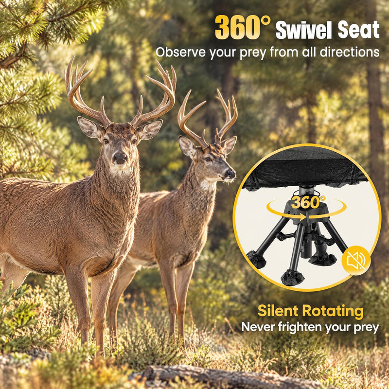 Load image into Gallery viewer, Goplus 360° Swivel Hunting Chair | Portable Silent Deer Chair with Padded Armrests for Hunting
