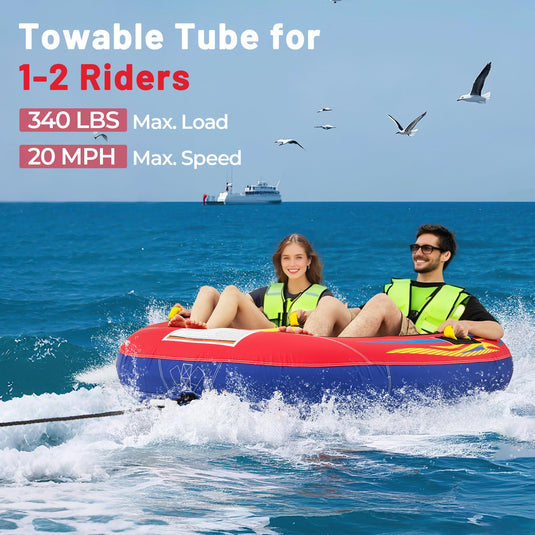 Goplus 1-2 Person Towable Tube for Boating Floating Raft Water Sports