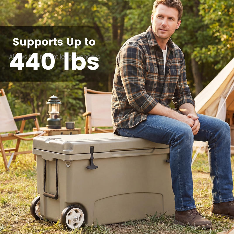 Load image into Gallery viewer, Goplus 75QT Portable Hard Cooler w/6-Day Ice Retention Pull Handle Wheels
