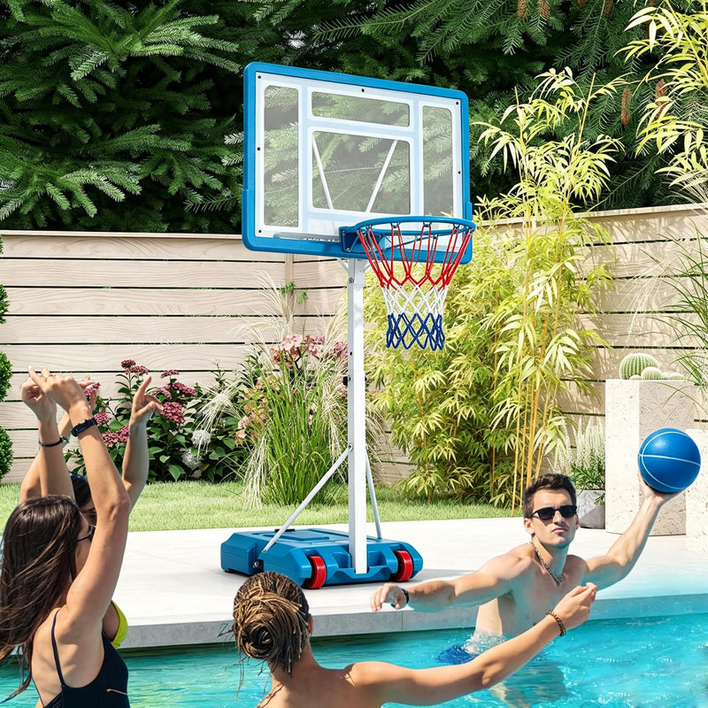 Load image into Gallery viewer, Goplus Pool Basketball Hoop 3 Levels Adjustable Height Basketball Goal with 32" Shatterproof Backboard
