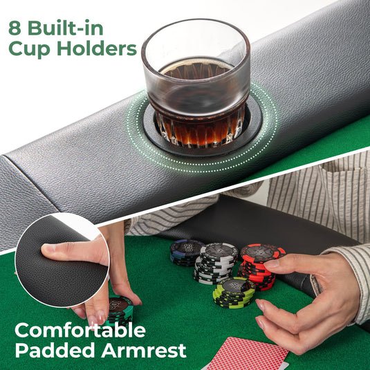 Goplus 8 Players Texas Holdem Foldable Poker Table