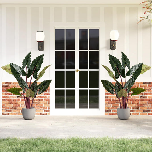 pre potted plants Goplus 63" Tall Fake Pre-Potted Plant w/ 11 Faux Leaves & Bendable Stems, 1