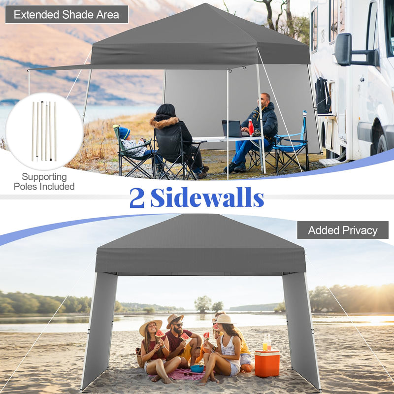 Load image into Gallery viewer, Goplus 9.2x14 FT Pop Up Canopy with 2 Sidewalls Easy Up Outdoor UPF50+ Patio Canopy w/Adjustable Slant Legs
