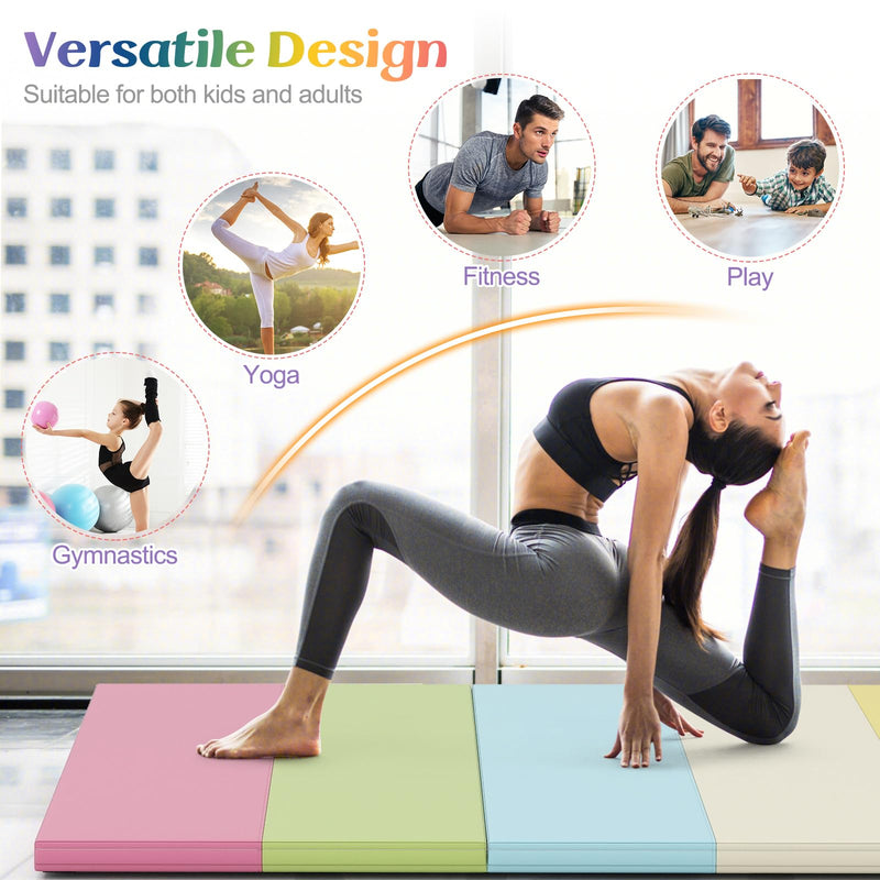 Load image into Gallery viewer, Goplus 6&#39;x4&#39; 3-Panel Folding Tumbling Mat w/Carrying Handles Hook&amp;Loop Fastener
