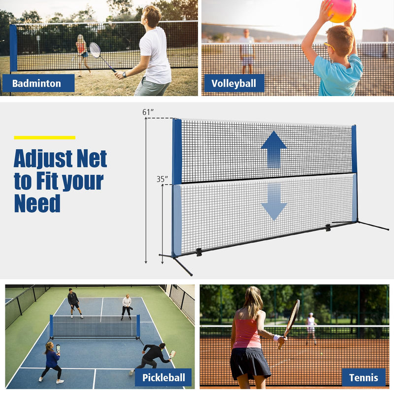 Load image into Gallery viewer, Goplus Portable Badminton Net Set, 14FT Volleyball Pickleball Net
