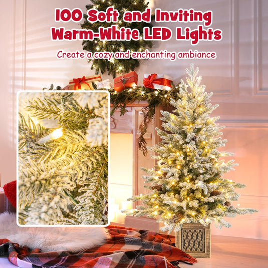 Goplus 4 FT Pre-lit Entrance Christmas Tree with 231 Branch Tips and 100 LED Lights