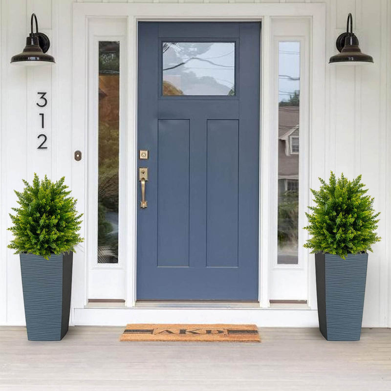 Load image into Gallery viewer, Goplus 21.5&quot; Artificial Tree, Set of 2 Faux Potted Plants Artificial Shrubs Bushes
