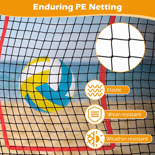 Goplus 7x4 FT Volleyball Rebounder Net with 4 Adjustable Angles