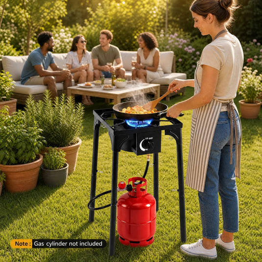 Goplus Outdoor Single Burner Gas Stove | 80,000 BTU High Pressure for Cooking BBQ Frying