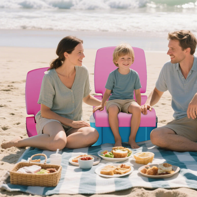 Load image into Gallery viewer, Goplus Foldable Portable Flip Seat with Back Support &amp; 2 Handles for Edge of Pool
