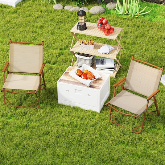 Goplus Lightweight Beach Chairs with Aluminum Frame Support 400 LBS