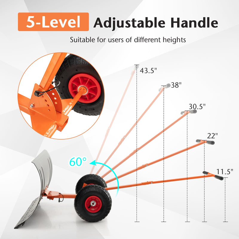 Load image into Gallery viewer, Goplus 29&quot; Snow Shovel with Wheels
