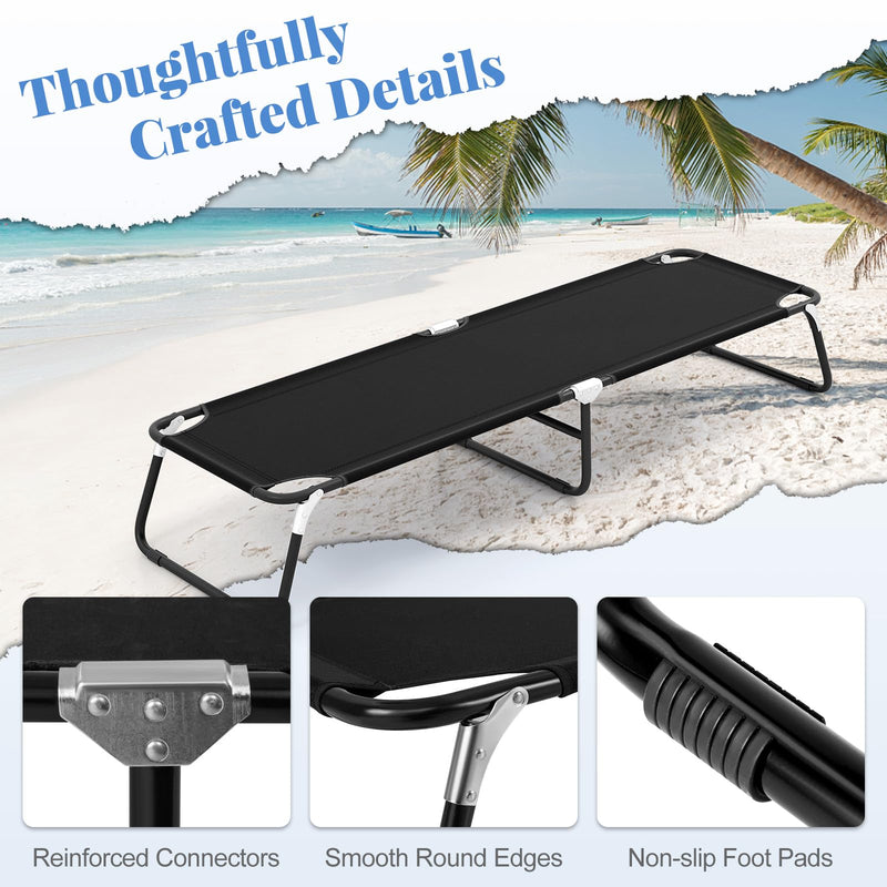 Load image into Gallery viewer, Goplus Heavy Duty Collapsible Foldable Camping Bed for Adults Kids with Non-Slip Foot Pad
