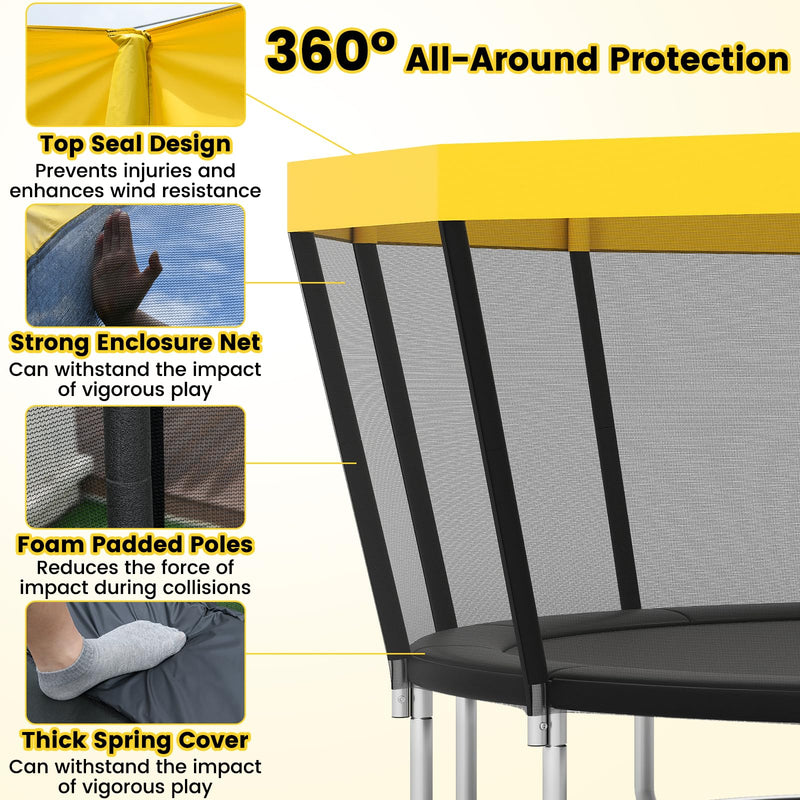 Load image into Gallery viewer, Goplus 16FT ASTM Approved Recreational Trampoline with Non-Slip Ladder Enclosure Net &amp; Anti-Rust Coating

