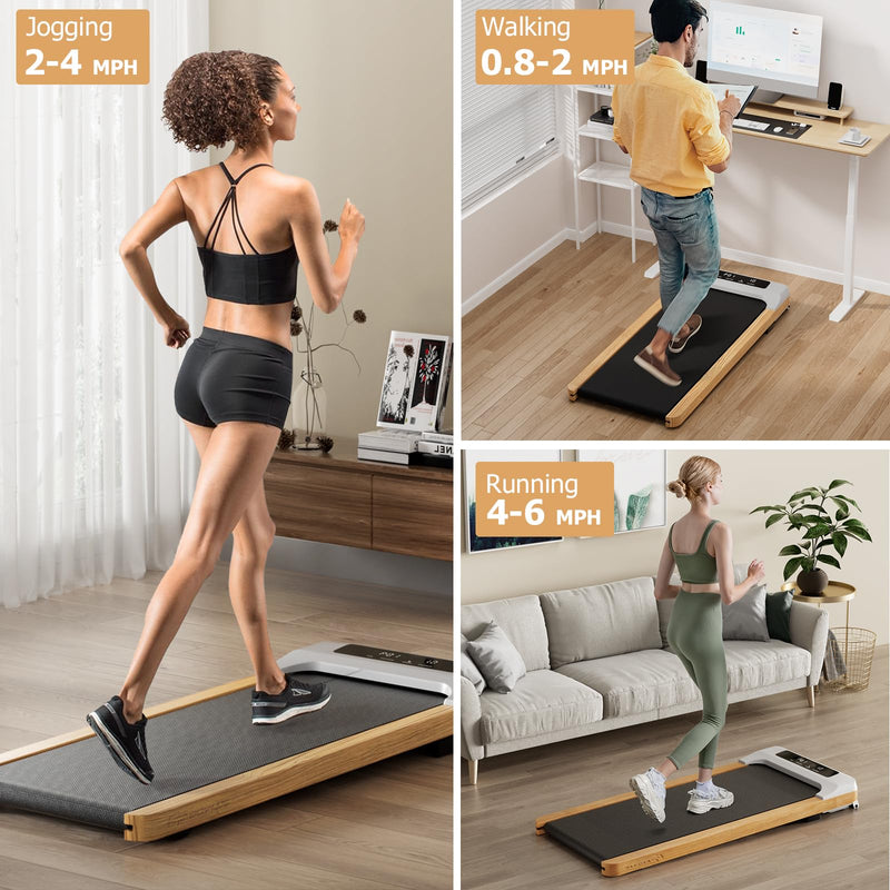 Load image into Gallery viewer, Walking Pad, Wooden Under Desk Treadmill for Home and Office - Goplus
