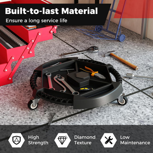 Goplus Mobile Automotive Tool Creeper with 3 Swivel Casters & 4 Compartments (19.5