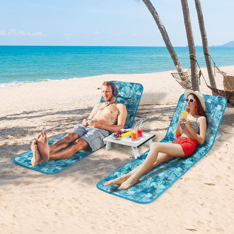Load image into Gallery viewer, Goplus Beach Chairs with Side Table
