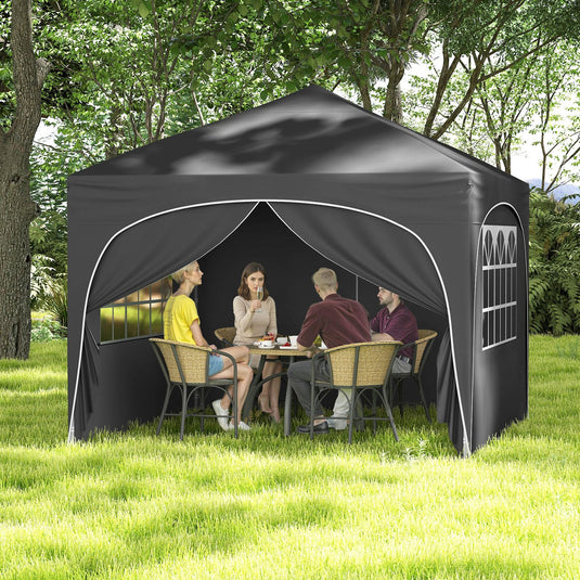 Goplus 10 X 10 FT Pop up Canopy Tent with 4 Removable Sidewall