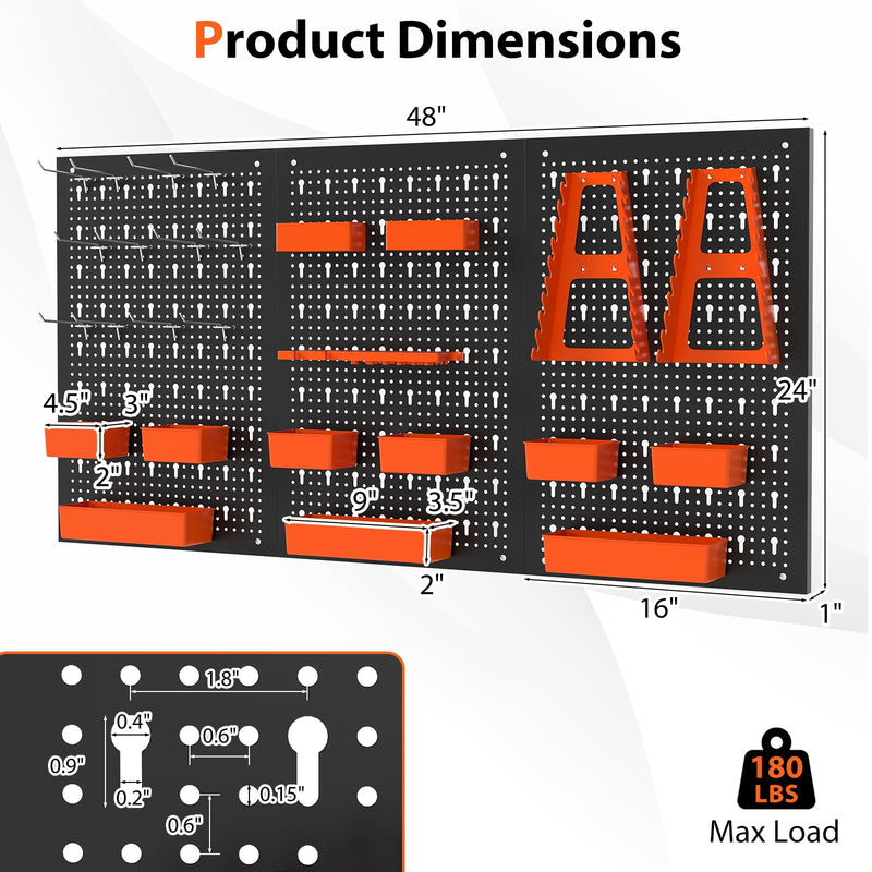 Load image into Gallery viewer, Goplus Pegboard Wall Organizer with Hammer Racks Tool Holders &amp; Hooks
