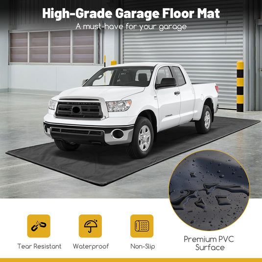 Goplus Garage Floor Mat, 22’ x 9’ Garage Mat for Under Car, Waterproof Protection from Snow Rain Mud