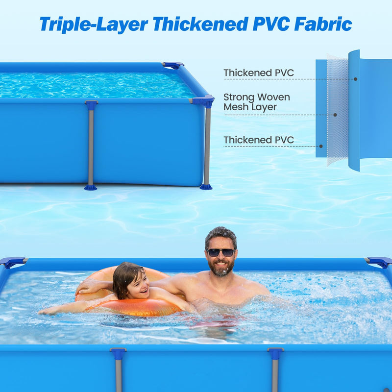 Load image into Gallery viewer, Goplus 8.5&#39; x 6&#39; x 26&quot; Rectangle Metal Frame Pool Set Above Ground Swimming Pool
