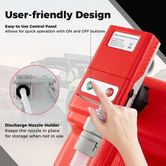 Goplus Power Battery Fuel Pump with Adjustable Flow Nozzle