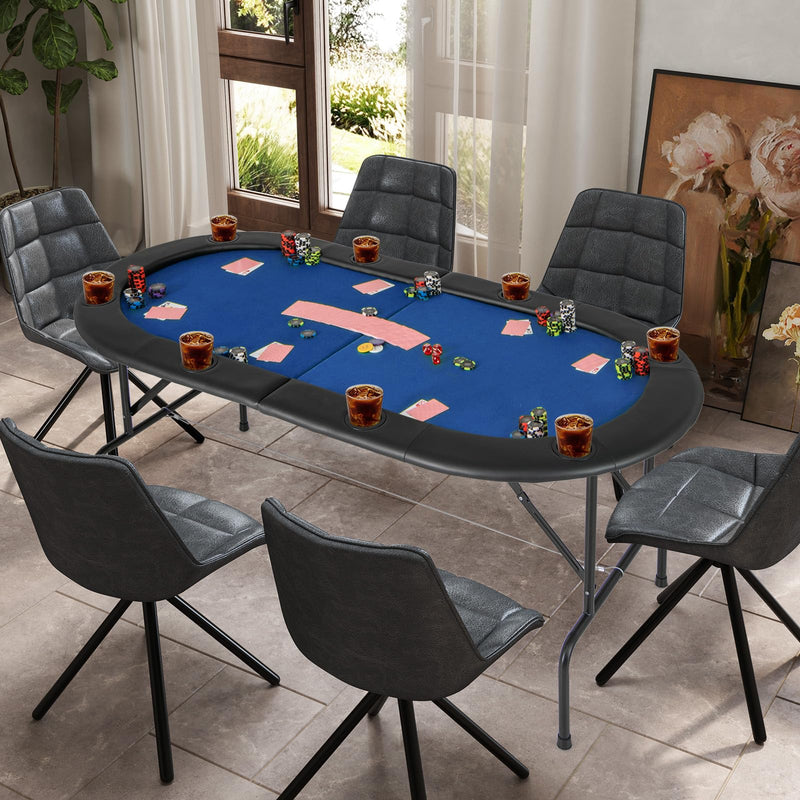 Load image into Gallery viewer, Goplus 8 Players Texas Holdem Foldable Poker Table
