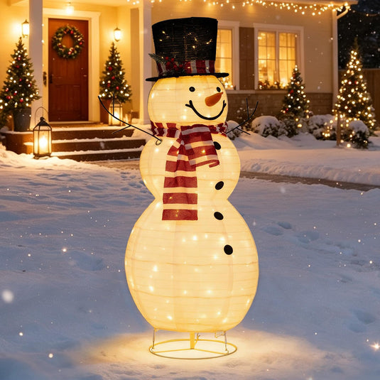 Goplus 4.2 FT Lighted Christmas Snowman w/ 120 LED Lights