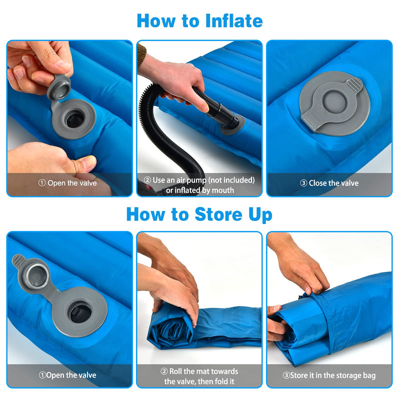 Load image into Gallery viewer, Goplus Inflatable Camping Sleeping Pad, 3 Inch Thick Camping Pad, Waterproof &amp; Comfortable Sleeping Mat
