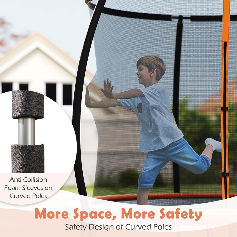 Load image into Gallery viewer, Goplus 8FT 10FT 12FT ASTM Approved Heavy-Duty Recreational Kids Trampoline w/Safety Enclosure Net
